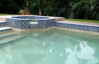 backyard swimming pool after renovation