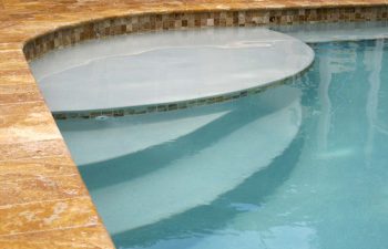 swimming pool entry steps after renovation