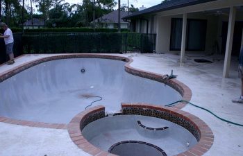 backyard swimming pool and jacuzzi under renovation work