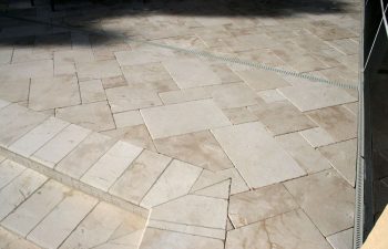 Travertine paver patio