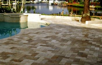 Travertine pool deck