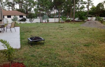 backyard before swimming pool construction works