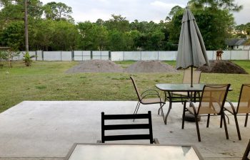 backyard before swimming pool construction works