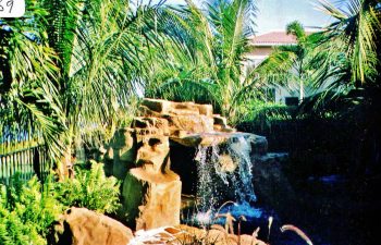 backyard hardscape waterfall