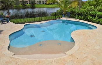 beach entry backyard swimming pool