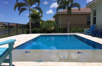 beach entry backyard swimming pool