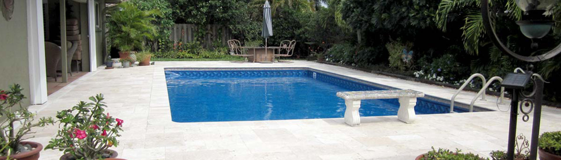 backyard swimming pool with vinyl liner